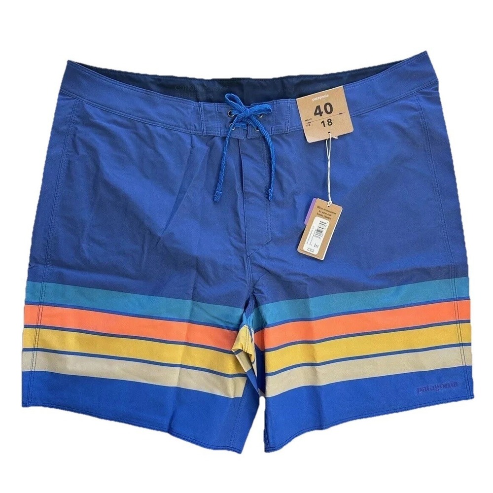 Patagonia Hydropeak 18’ Boardshorts / Santa Cruz Stripe Superior Blue / Size 40